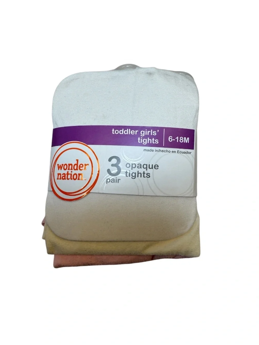 NWOT - Wonder‎ Nation Toddlers girl's tights 3 pack opaque tights 6-18 months